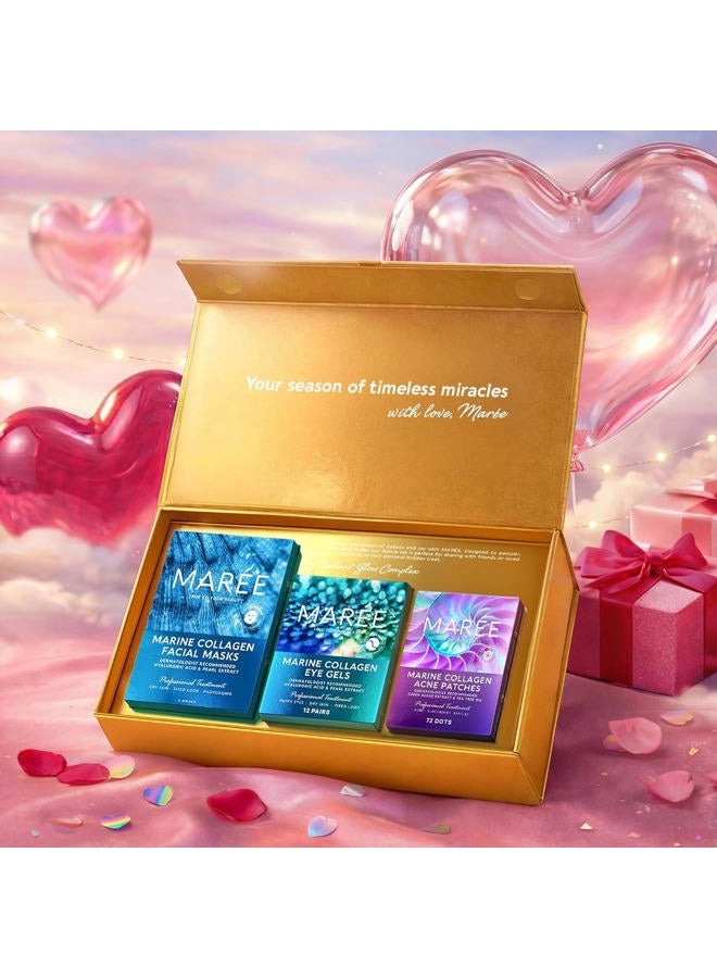 MAREE Valentines Day Gifts for Her – Skincare Gift Box – Under Eye Patches, Collagen Face Mask & Cute Star Pimple Patches – Valentines Gifts for Her, Gift Box for Women, Mom & Self-Care Lovers - Image 2